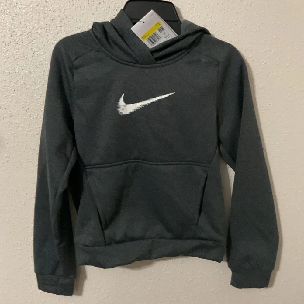 Nike Multi+ Big Kids' Therma-FIT Pullover Hoodie. Black/Anthracite/White. Size S